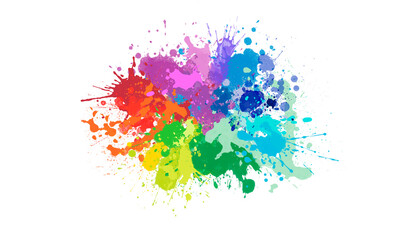 Splashing colorful watercolor colors on paper to create a background texture - obrazy, fototapety, plakaty