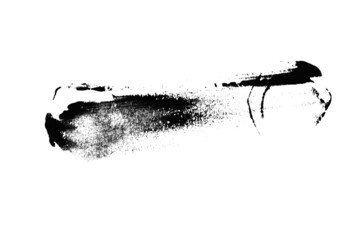 black stroke of paint isolated on white background