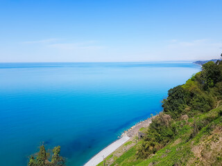Beautiful landscape overlooking coastline sea