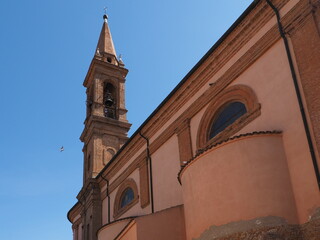 Fototapeta premium Comacchio, Italy. The bell tower of the seventeenth-century Del Rosario church.