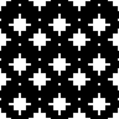 Cross shapes seamless pattern. Ethnic ornament. Folk background. Geometric wallpaper. Inca crosses image. Tribal motif. Ancient mosaic. Digital paper. Abstract web design. Textile print. Vector art.