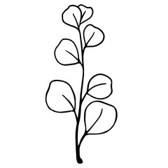 A simple line drawing of plants. Vector graphics.