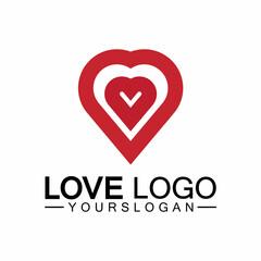 Love logo design vector,geometric hearth logo vector, linear love vector logo concept,Heart shape logo design-Vector