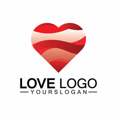 Love logo design,Heart shape logo design Vector