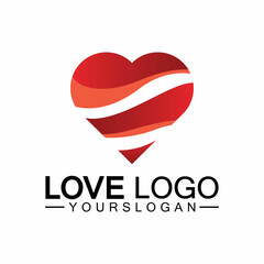 Love logo design,Heart shape logo design Vector