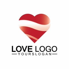 Love logo design,Heart shape logo design Vector