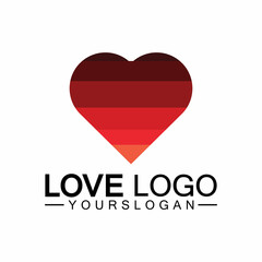 Love logo design,Heart shape logo design Vector