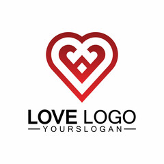 Love logo design,Heart shape logo design Vector