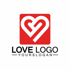 Love logo design,Heart shape logo design Vector