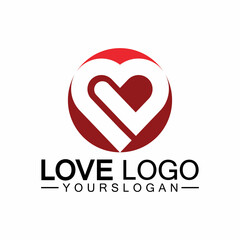 Love logo design,Heart shape logo design Vector
