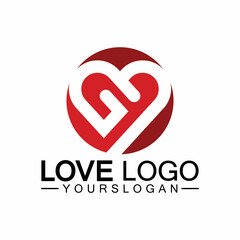 Love logo design,Heart shape logo design Vector