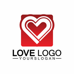 Love logo design,Heart shape logo design Vector
