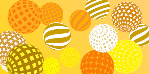 Retro 3d illustration abstract balls, great design for any purposes.  Modern cover concept. Vector modern banner. Background wall design.