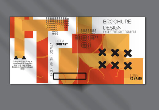 Brochure Cover Layout Set Geometric Shapes and Abstract Bright Rectangles on White