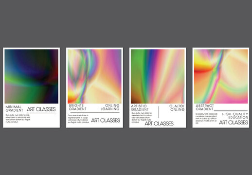 Flyer Layout with Bright Holographic Gradient Picture