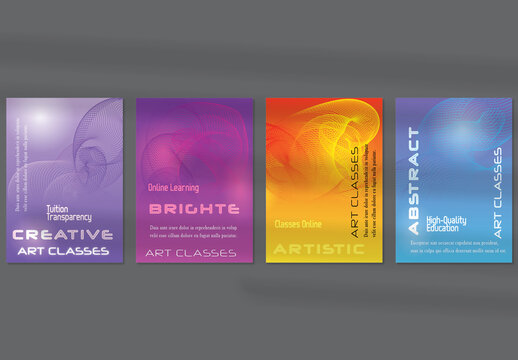 Flyer Layout with Curvy Lines on Bright Gradient Glow