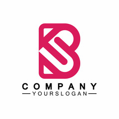 Fototapeta premium Initial letter B love heart logo design