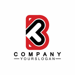 Initial letter B love heart logo design © Sunar