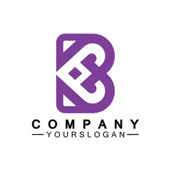 Initial letter B love heart logo design