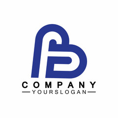 Initial letter B love heart logo design