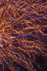 Colorful salute in the sky of St. Petersburg against the background of the night city