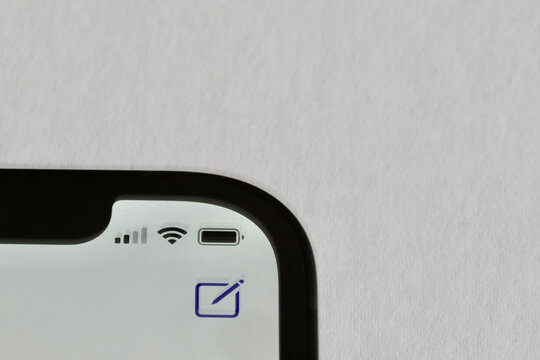 status-bar of a smartphone on white background