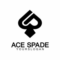 Ace of Spades icon logo design. Flat related icon for web and mobile applications. It can be used as - logo, pictogram, icon, infographic element. Illustration.