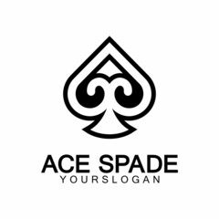 Ace of Spades icon logo design. Flat related icon for web and mobile applications. It can be used as - logo, pictogram, icon, infographic element. Illustration.