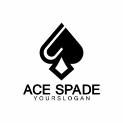 Ace of Spades icon logo design. Flat related icon for web and mobile applications. It can be used as - logo, pictogram, icon, infographic element. Illustration.