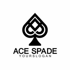 Ace of Spades icon logo design. Flat related icon for web and mobile applications. It can be used as - logo, pictogram, icon, infographic element. Illustration.