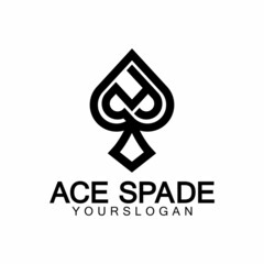 Ace of Spades icon logo design. Flat related icon for web and mobile applications. It can be used as - logo, pictogram, icon, infographic element. Illustration.