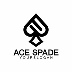 Ace of Spades icon logo design. Flat related icon for web and mobile applications. It can be used as - logo, pictogram, icon, infographic element. Illustration.