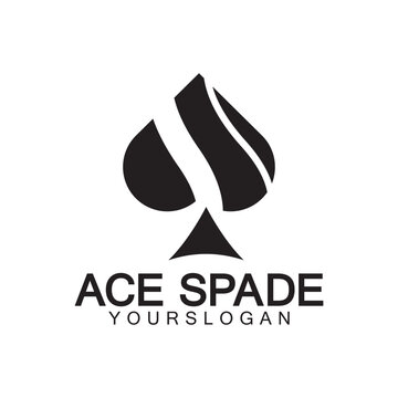 Ace of Spades icon logo design. Flat related icon for web and mobile applications. It can be used as - logo, pictogram, icon, infographic element. Illustration.