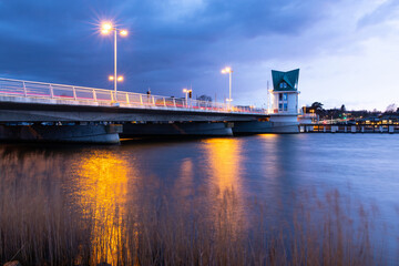 Kappeln, Brücke über die Schlei am Abend