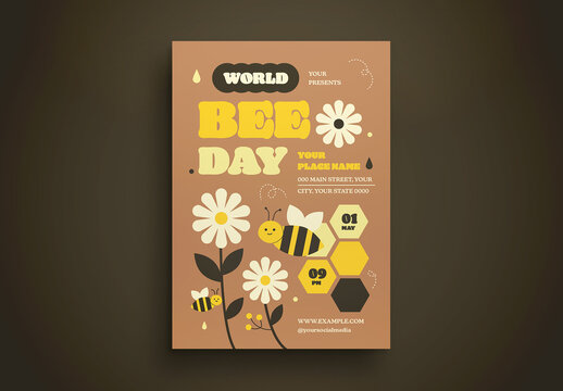 World Bee Day Flyer Layout