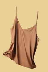 Studio shot of floating silk camisole shirt