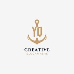 Letter YQ with anchor logo design © Abdul