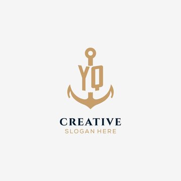 Letter YQ with anchor logo design