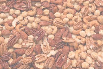 Mix of nuts as a background.
