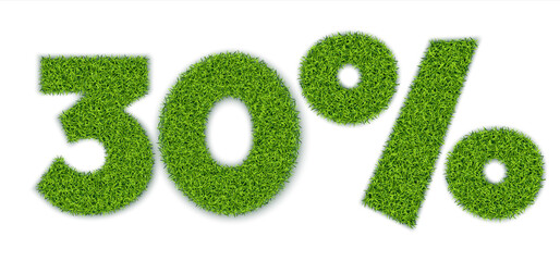 30 percent with grass texture realistic vector eps10