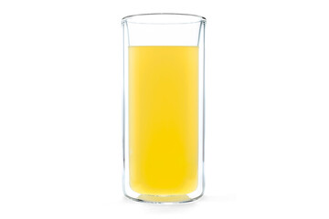 Household - Double Walled Glass Cup of Lemonade with shadow Isolated on White Background