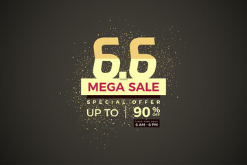 6 6 sale background with number illustration.