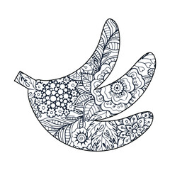 Mandala Banana Coloring Page For Kids