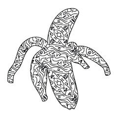 Mandala Banana Coloring Page For Kids