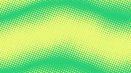 Green Pop art background with dotted design in retro comics style