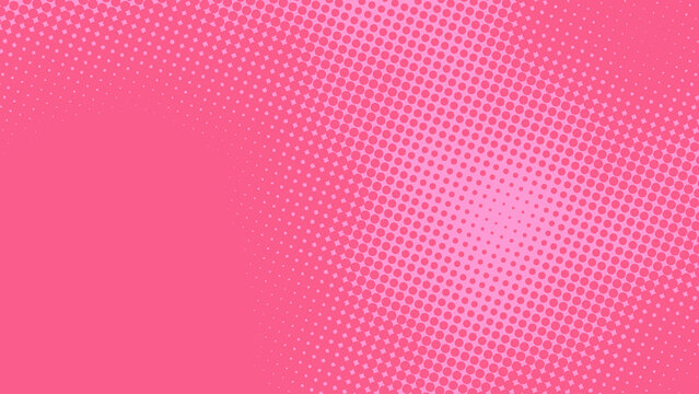 Bright pink dotted retro pop art background in comic book style. Funny superhero backdrop mockup with dotted design, vector illustration eps10