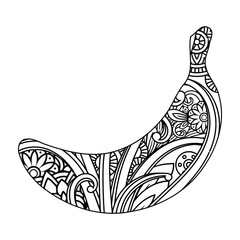 Mandala Banana Coloring Page For Kids