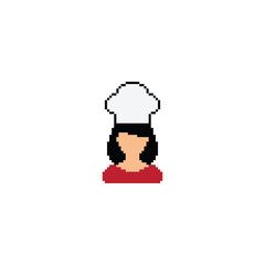  pixel cook chef icon vector kitchener pixel art for 8 bit game