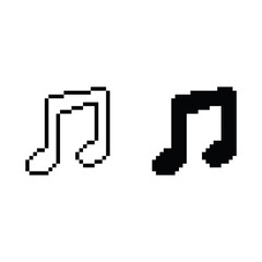 Fototapeta premium pixel Musical note icon vector music pixel art for 8 bit game