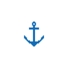  pixel anchor icon vector  pixel art for 8 bit game
